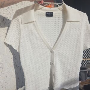 Women's Cream Cardigan Sweater